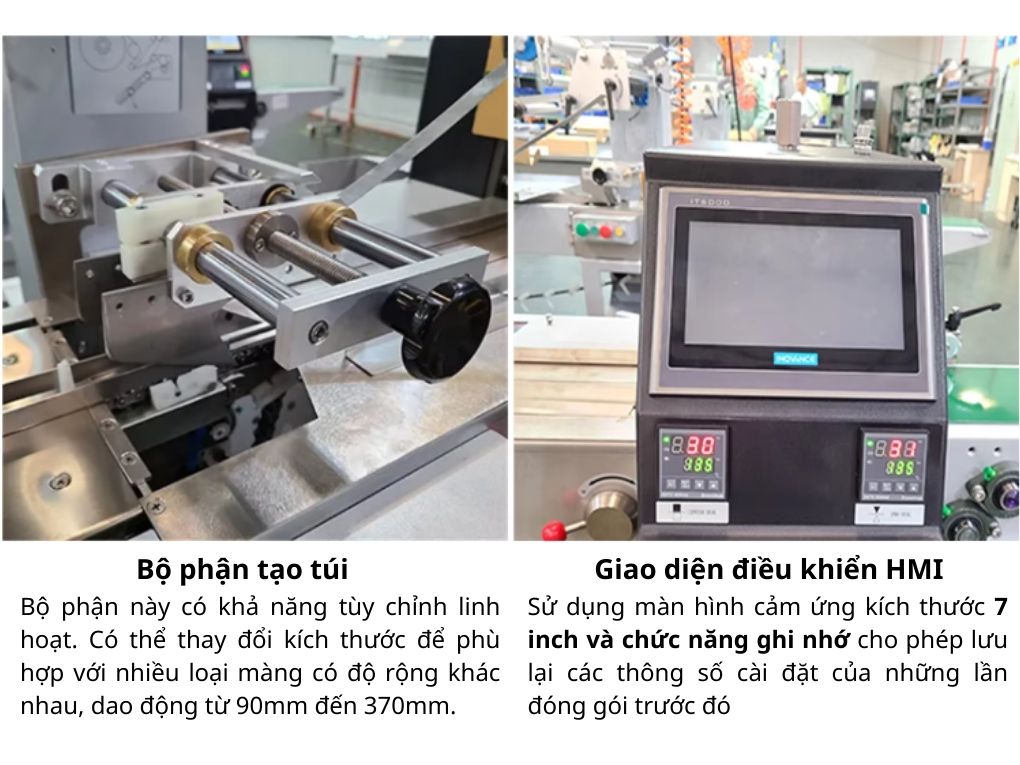 Chi tiết máy đóng gói bánh dừa OP Pack