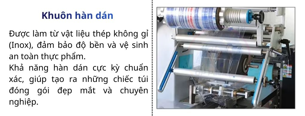 Khuôn hàn dán miệng túi được làm từ vật liệu cao cấp và bền bỉ