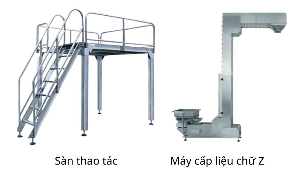 Sàn thao tác và máy cấp liệu chữ Z