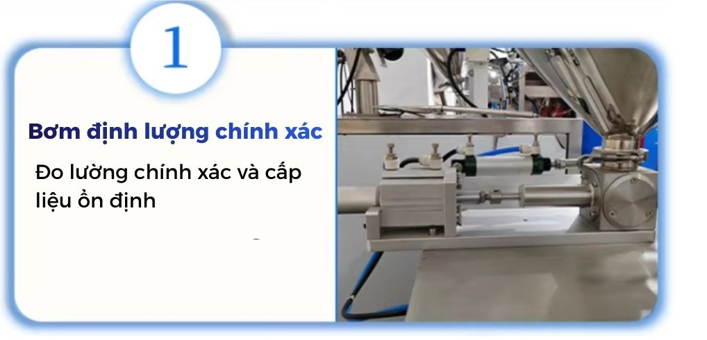 Chi tiết máy đóng gói dầu gội OP Pack
