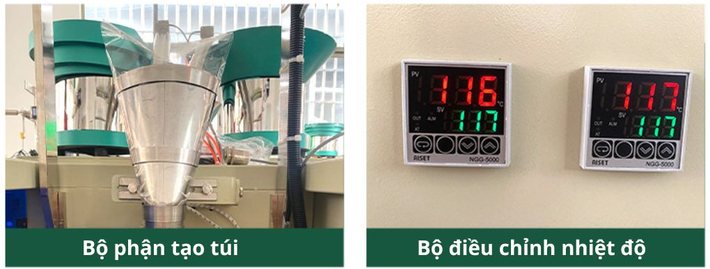 Bộ phận tạo túi và bộ điều khiển nhiệt độ