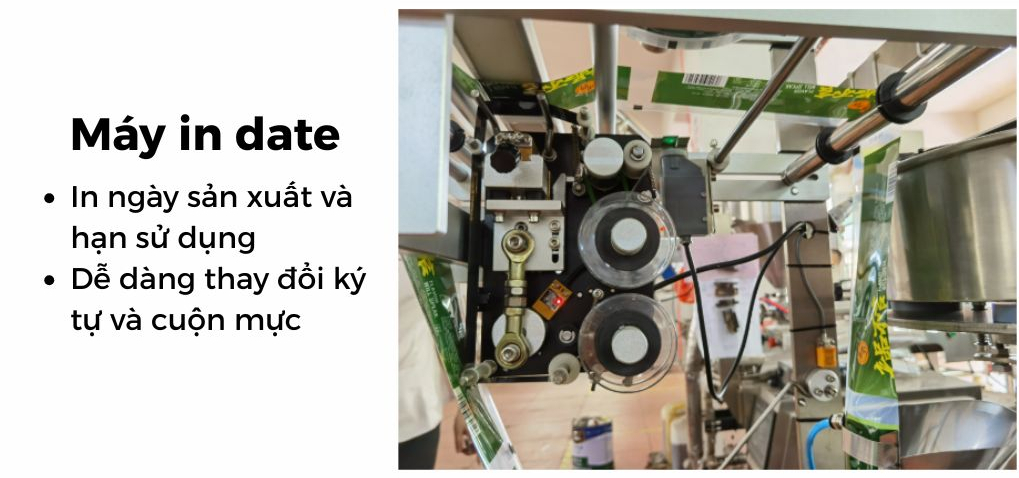 Hệ thống in date máy đóng gói nước ép
