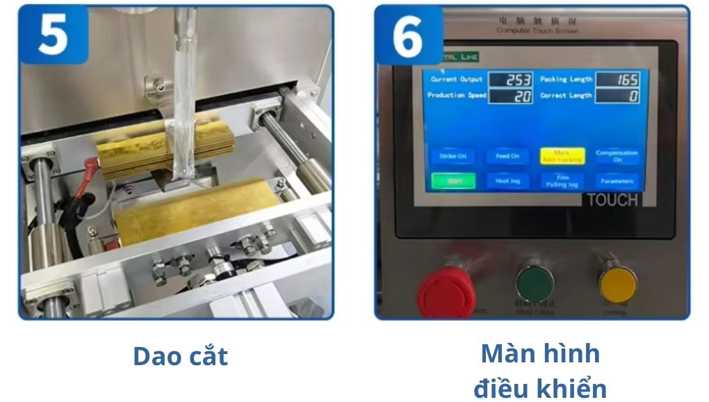 Bộ phận ngàm cắt và màn hình điều khiển cảm ứng