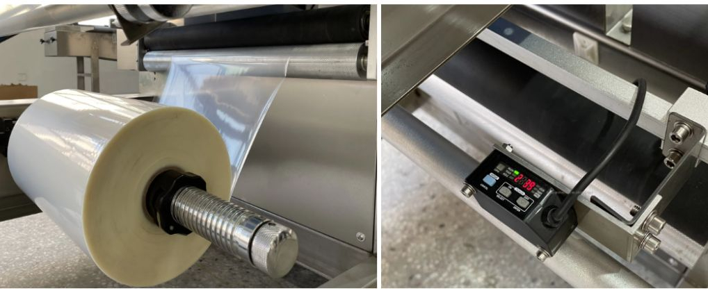 Hệ thống trục xả màng và mắt cảm biến quang học