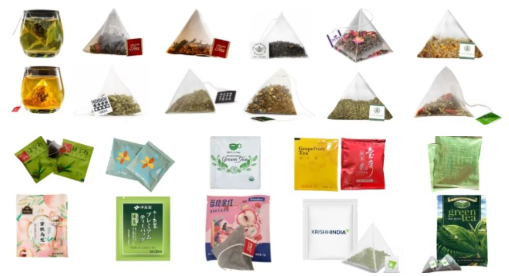 Các mẫu túi thành phẩm của máy đóng gói trà túi lọc tam giác OP Pack
