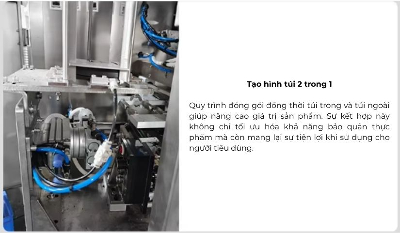 Khả năng đóng gói đồng thời cả túi trong và túi ngoài