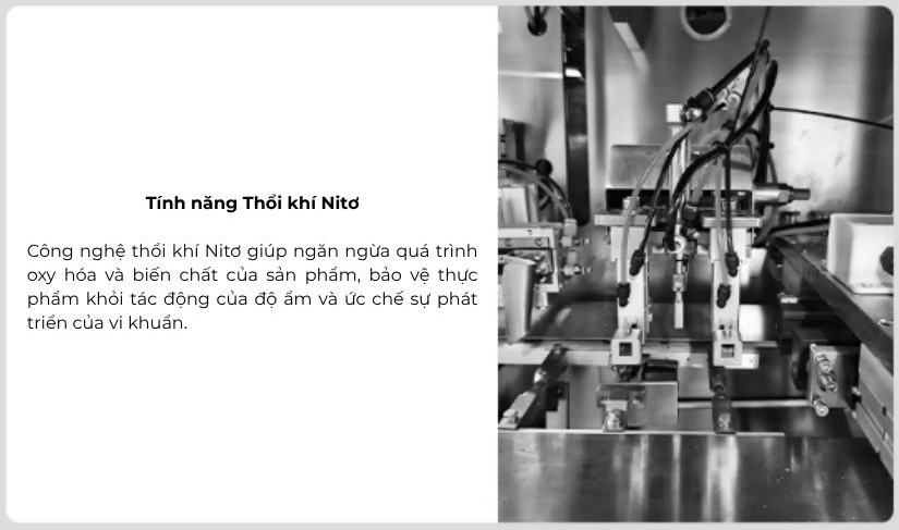 Tính năng thổi khí ni tơ giúp bảo quản sản phẩm 