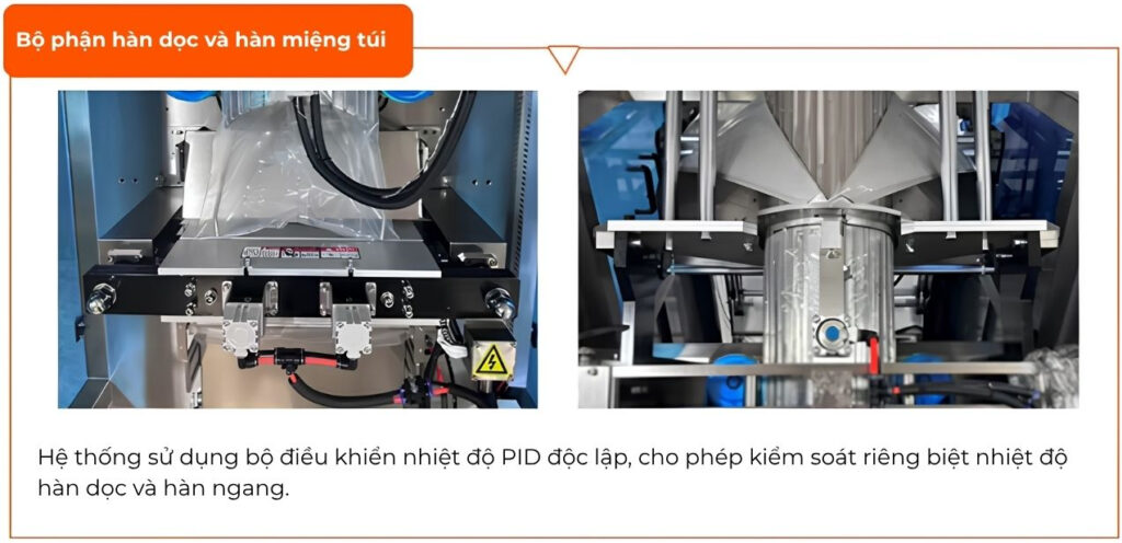 Bộ phận hàn dọc túi và hàn ngang cắt túi