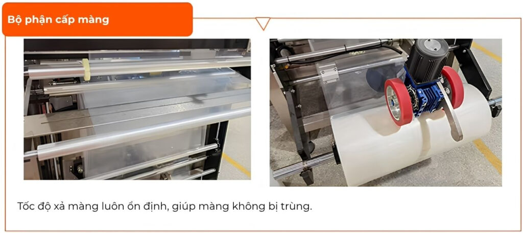Trục xả màng bao bì ổn định