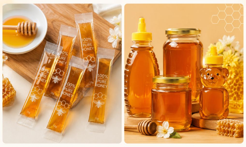 Các dạng bao bì mật ong phổ biến
