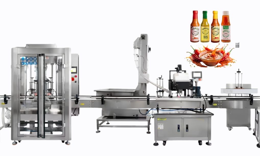 Máy chiết rót và đóng gói tương ớt dạng chai