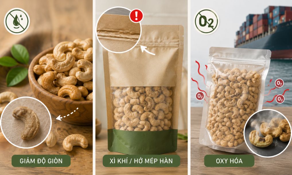Những vấn đề thường gặp khi đóng gói hạt điều xuất khẩu