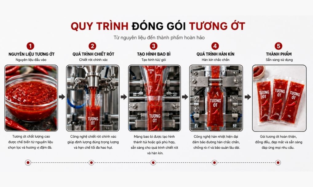 Quy trình đóng gói tương ớt