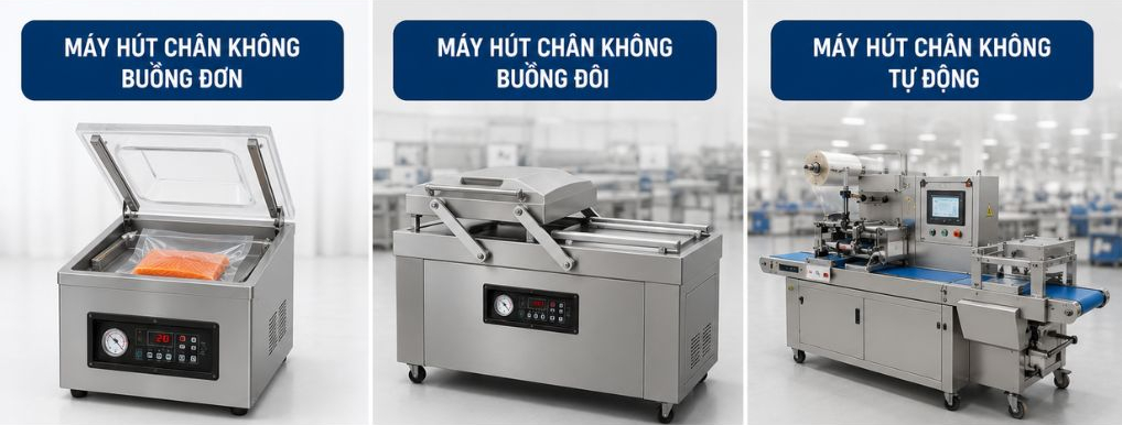 Các dòng máy đóng gói hút chân không phổ biến hiện nay