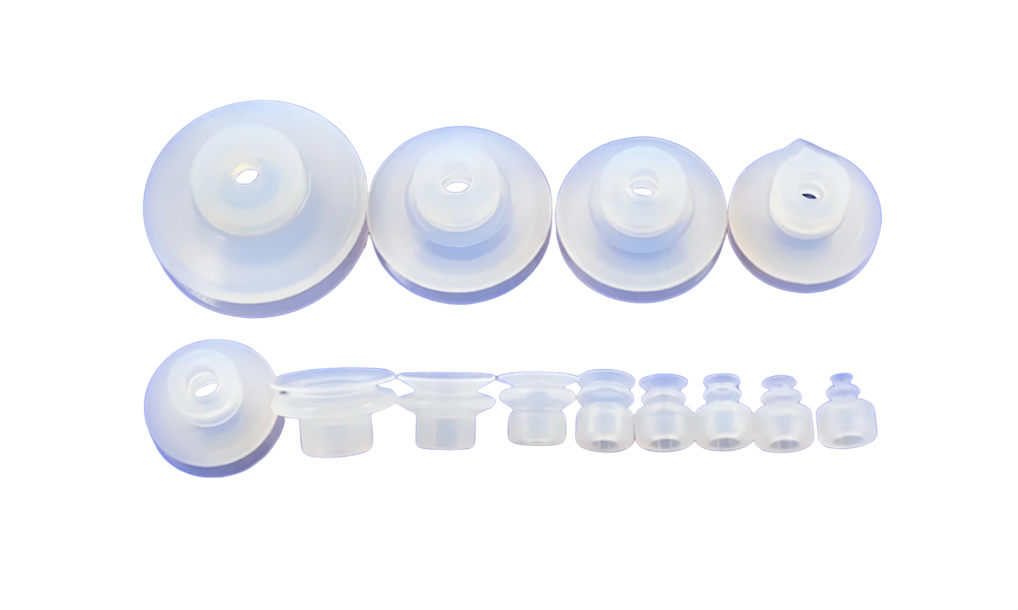 Các loại giác hút chân không công nghiệp bằng silicon trong suốt